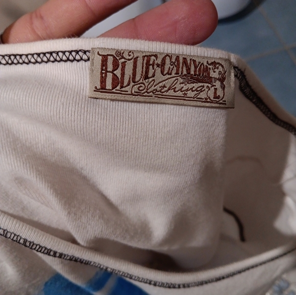 Blue Canyon 200s Artistic Cream Scenic Print Tee - Picture 3 of 3